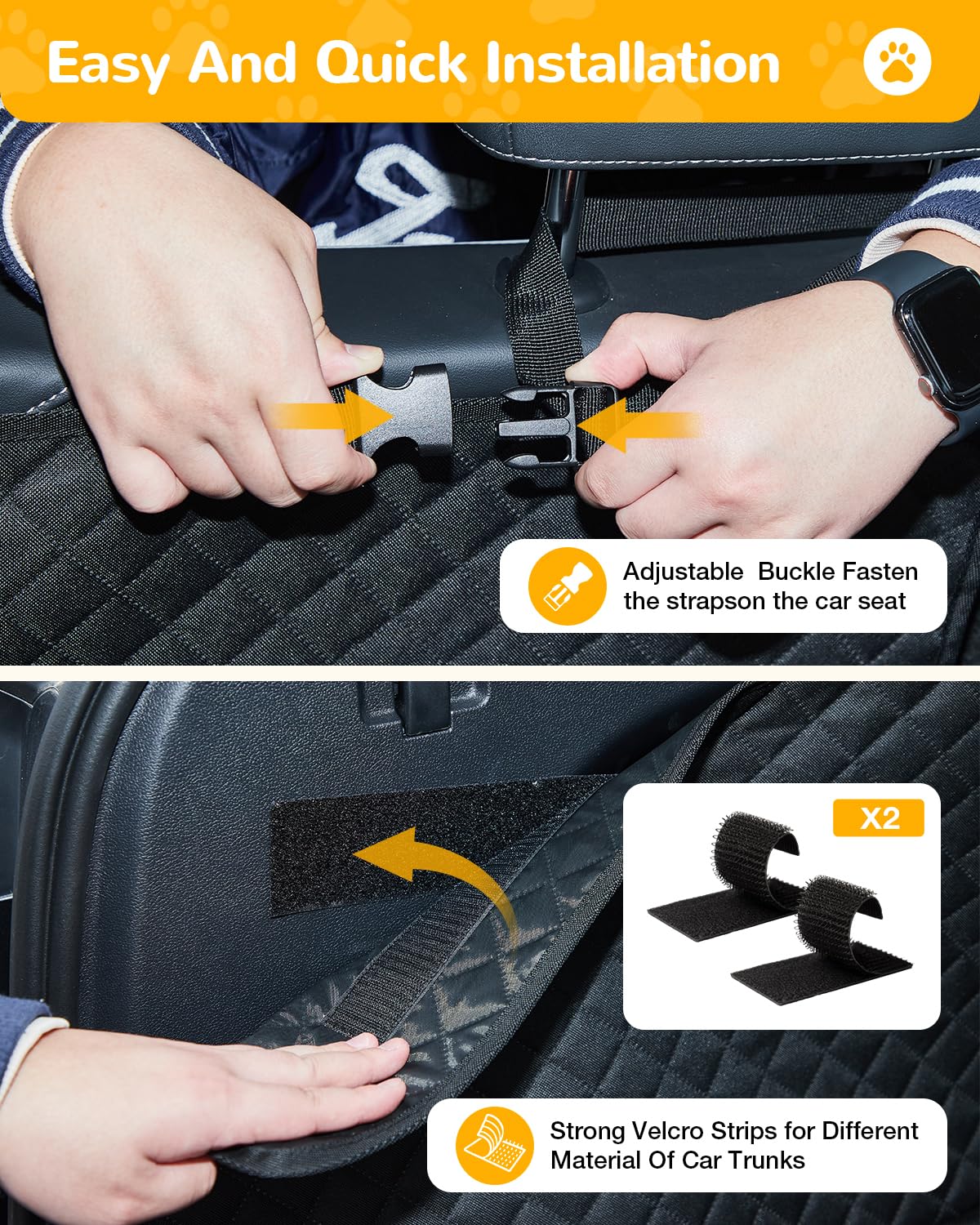 Lekereise Cargo Liner non-slip surface secures pets during rides