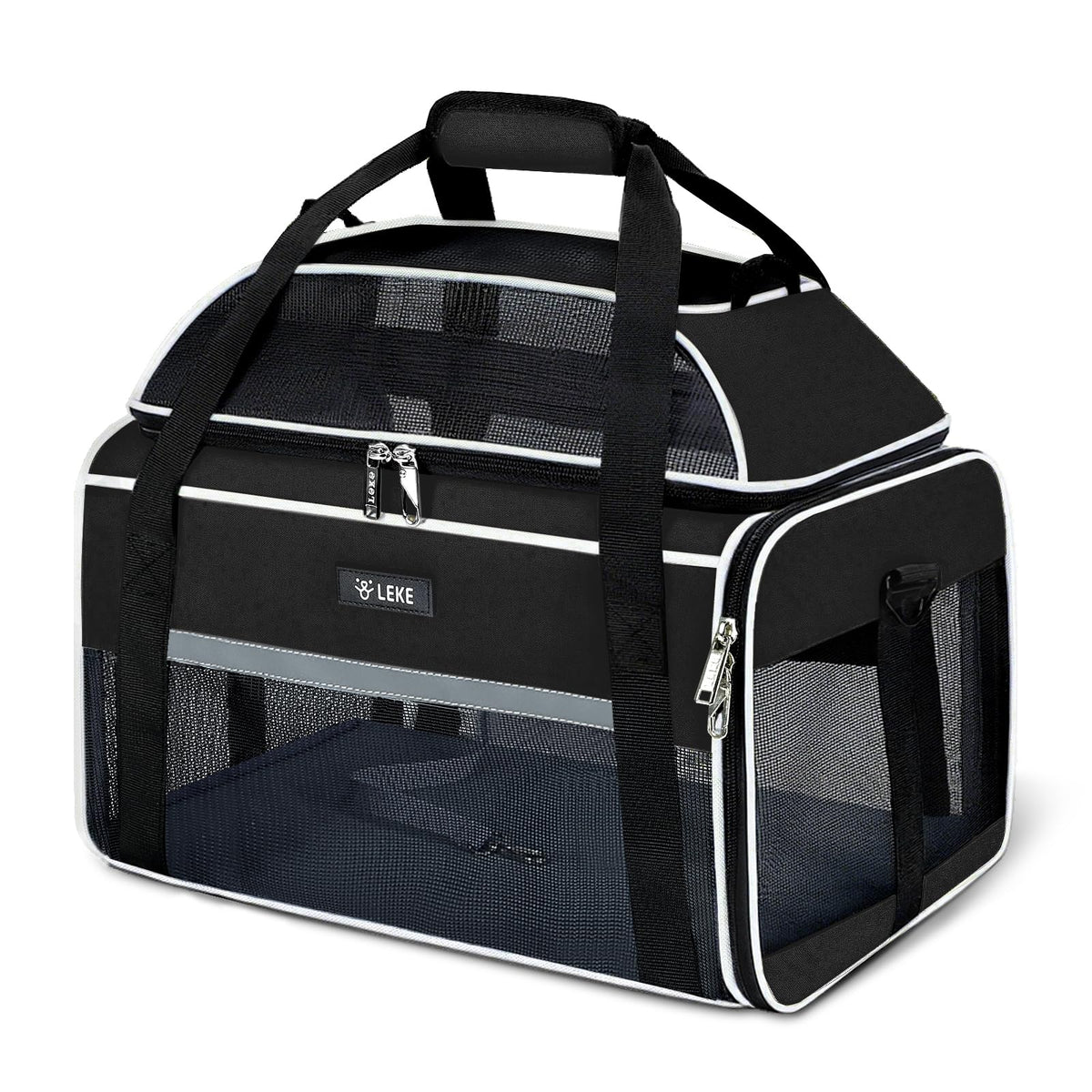 Lekereise top-expandable pet carrier underseat design supports Frontier and Southwest flights.