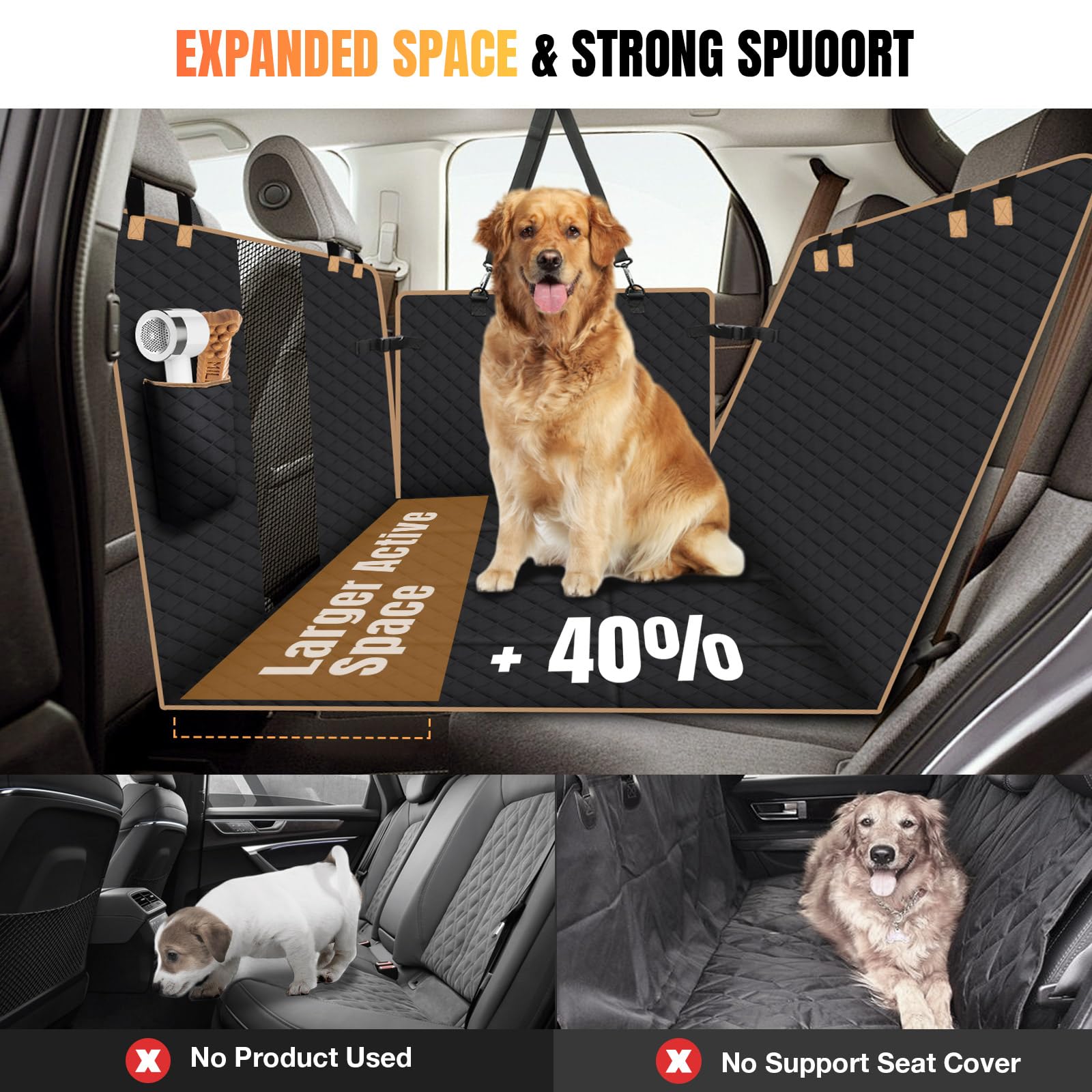 Lekespring waterproof dog car seat cover keeps upholstery clean during travel.