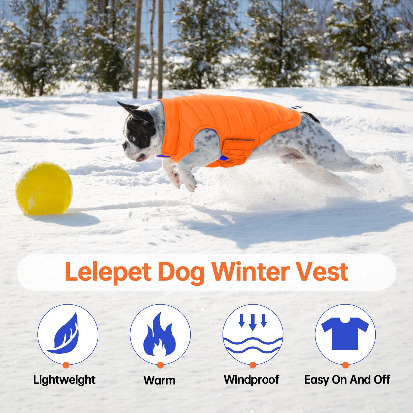 LeLePet adjustable hook-and-loop fastener ensures easy on/off and secure fit