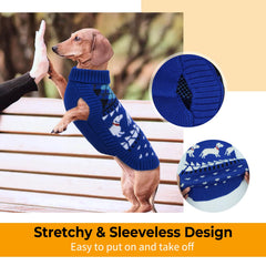 LeLePet Dachshund Sweater dachshund motif highlights festive style and personality.