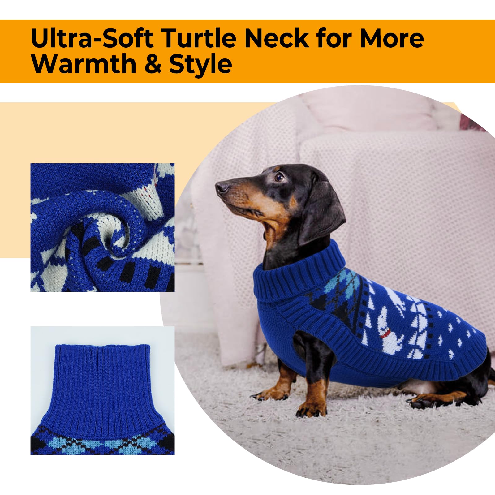 LeLePet dachshund sweater extended belly coverage ensures secure fit during play