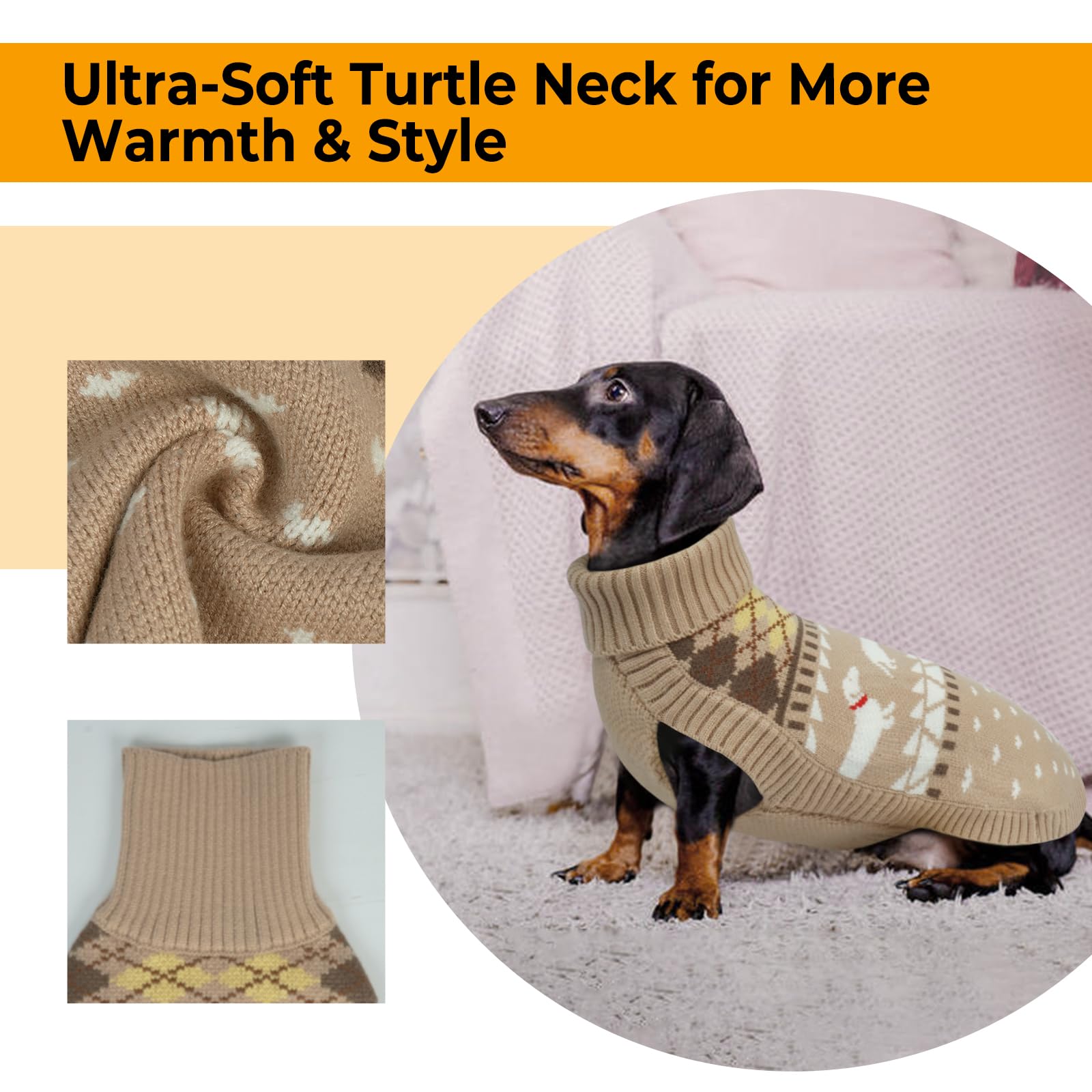 LeLePet dachshund sweater extended belly coverage prevents riding up.