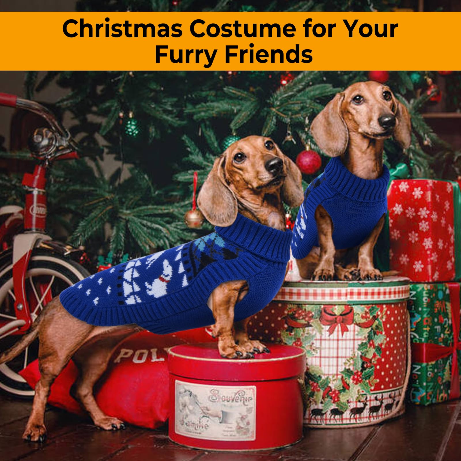 LeLePet Dachshund Sweater holiday styling for cute party-ready photos.