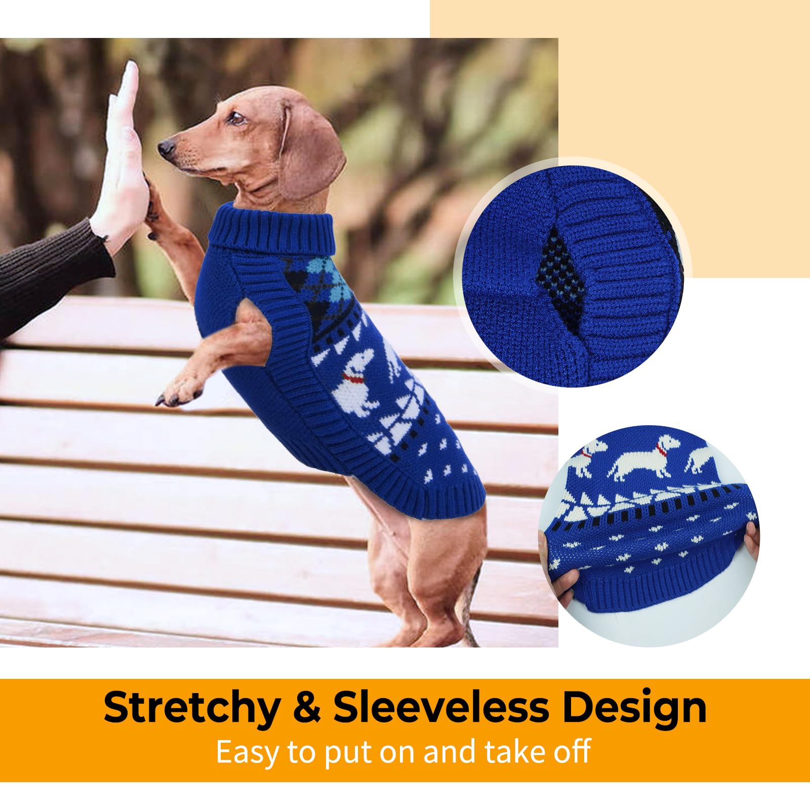 LeLePet dachshund sweater knit-pattern-dachshund features playful motifs at gatherings.