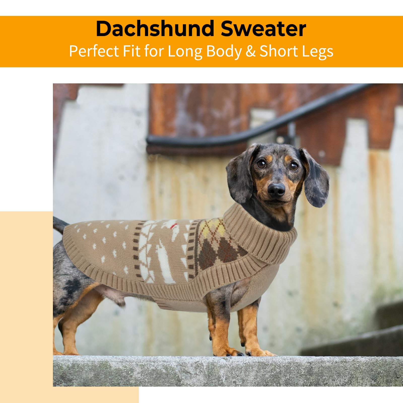 LeLePet dachshund sweater knit pattern with exclusive dachshund motifs.