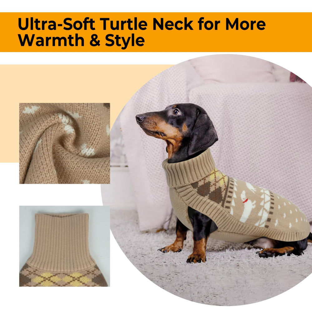 LeLePet dachshund sweater side view shows snug, ride-up-free design for active dogs