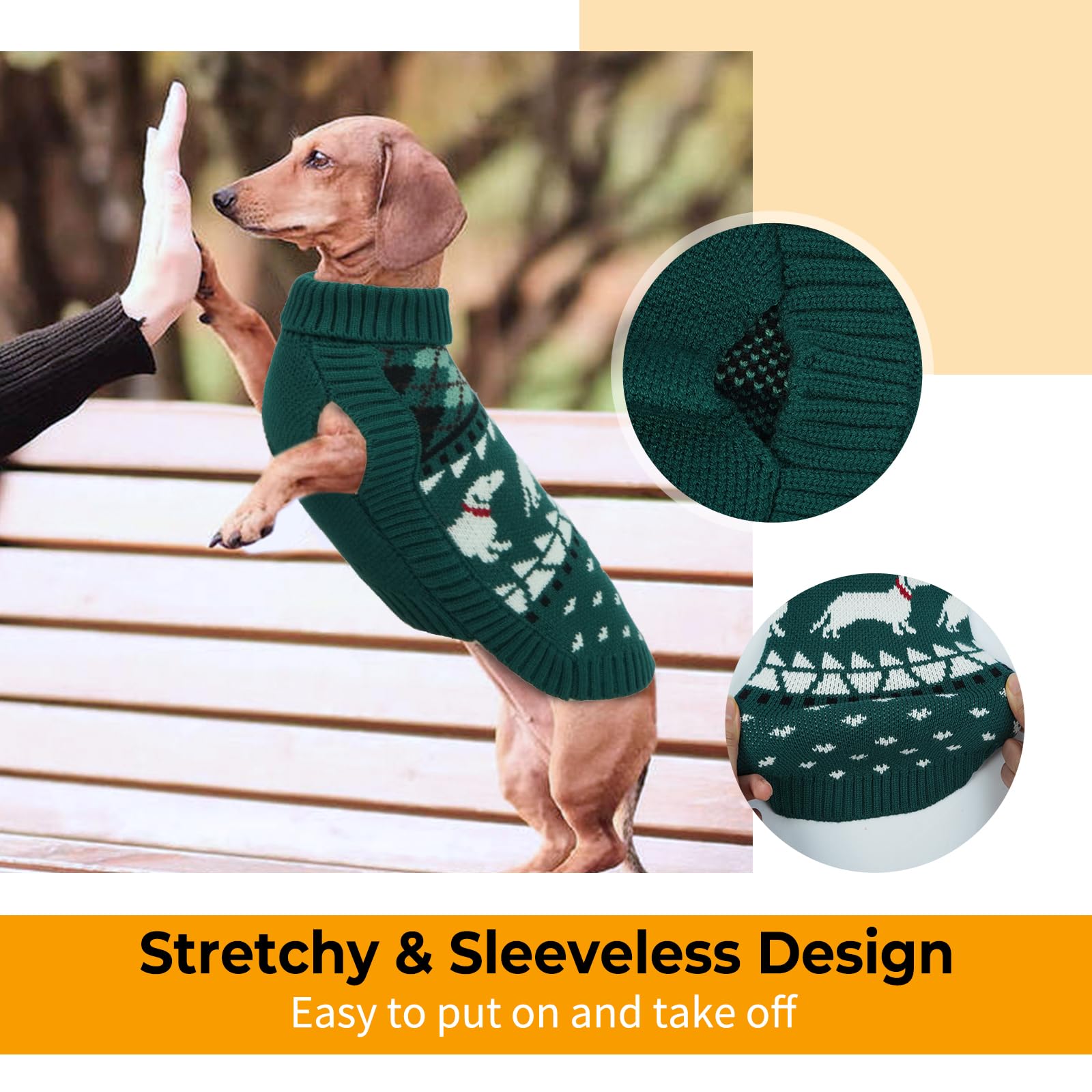 LeLePet dachshund sweater soft breathable fabric keeps indoor lounging comfy and warm