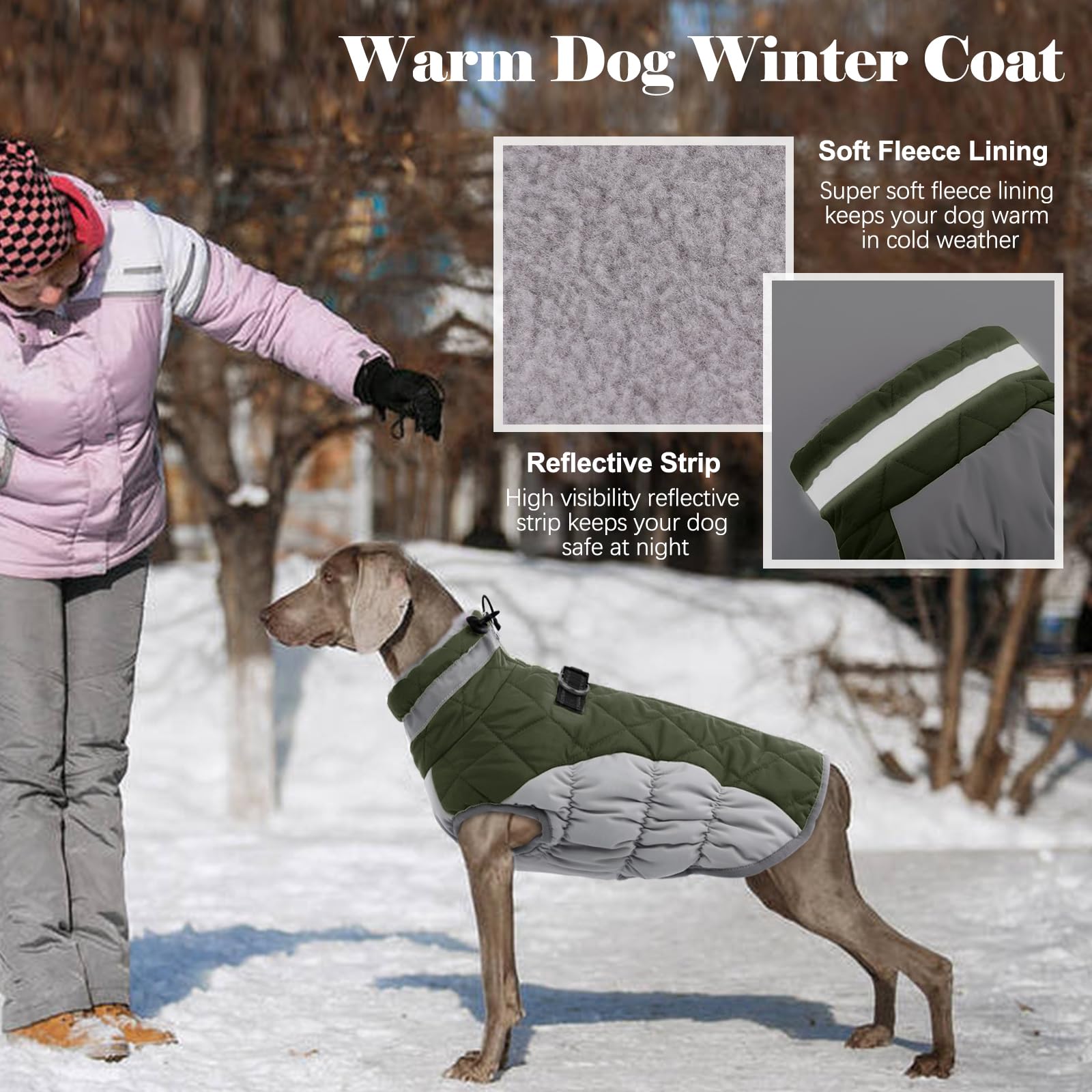 LeLePet coat features back-zip closure for easy dressing and fur protection.