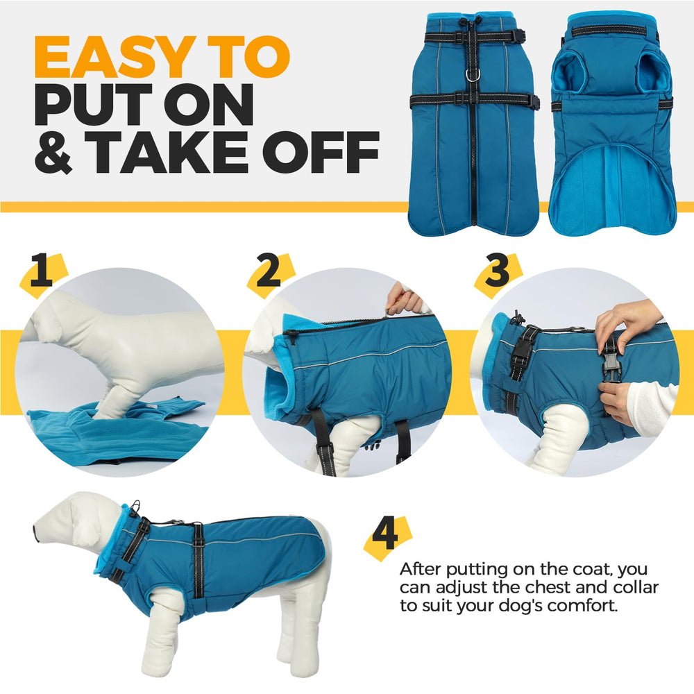 LeLePet harness-integrated coat provides leash-ready convenience outdoors