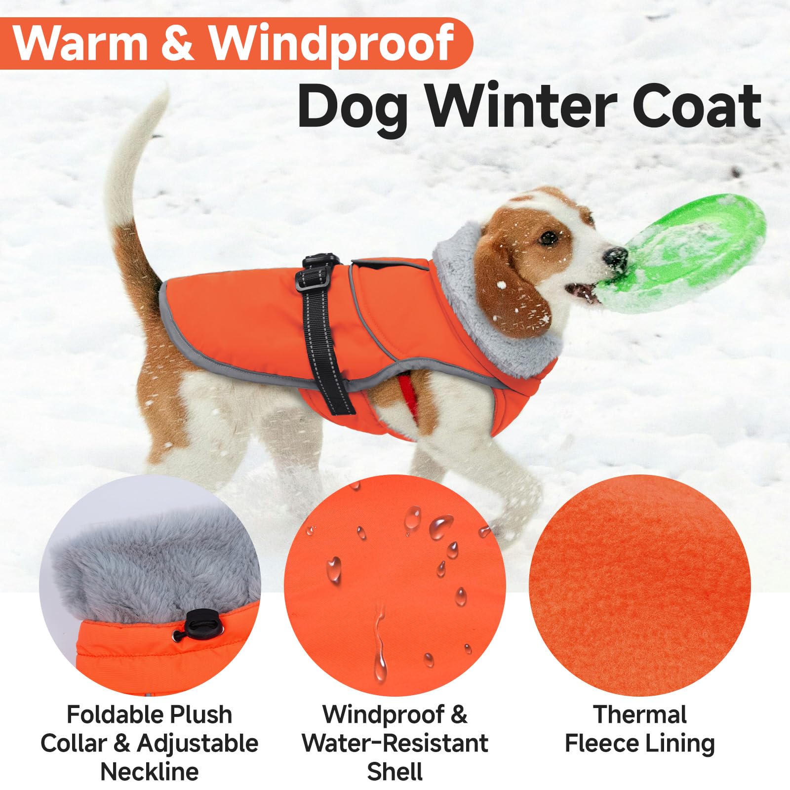 LeLePet plush-turtleneck close-up emphasizing soft fleece interior for extra warmth.