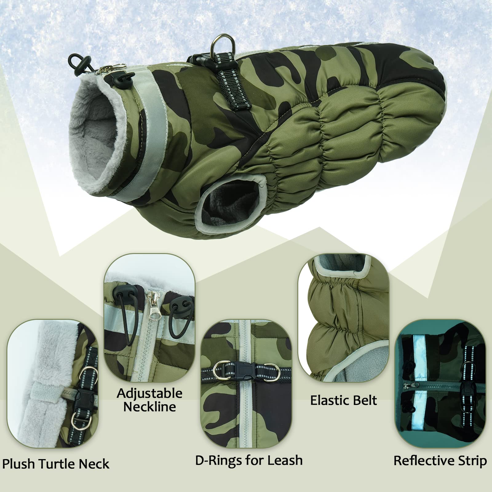 LeLePet coat with reflective band for night visibility