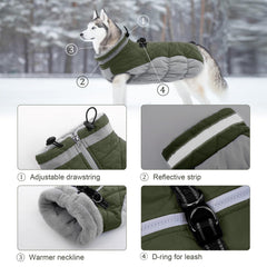 LeLePet reflective strip coat improves visibility for night-time safety.