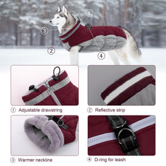 LeLePet dog coat reflective-strip improves visibility for safe evening strolls.