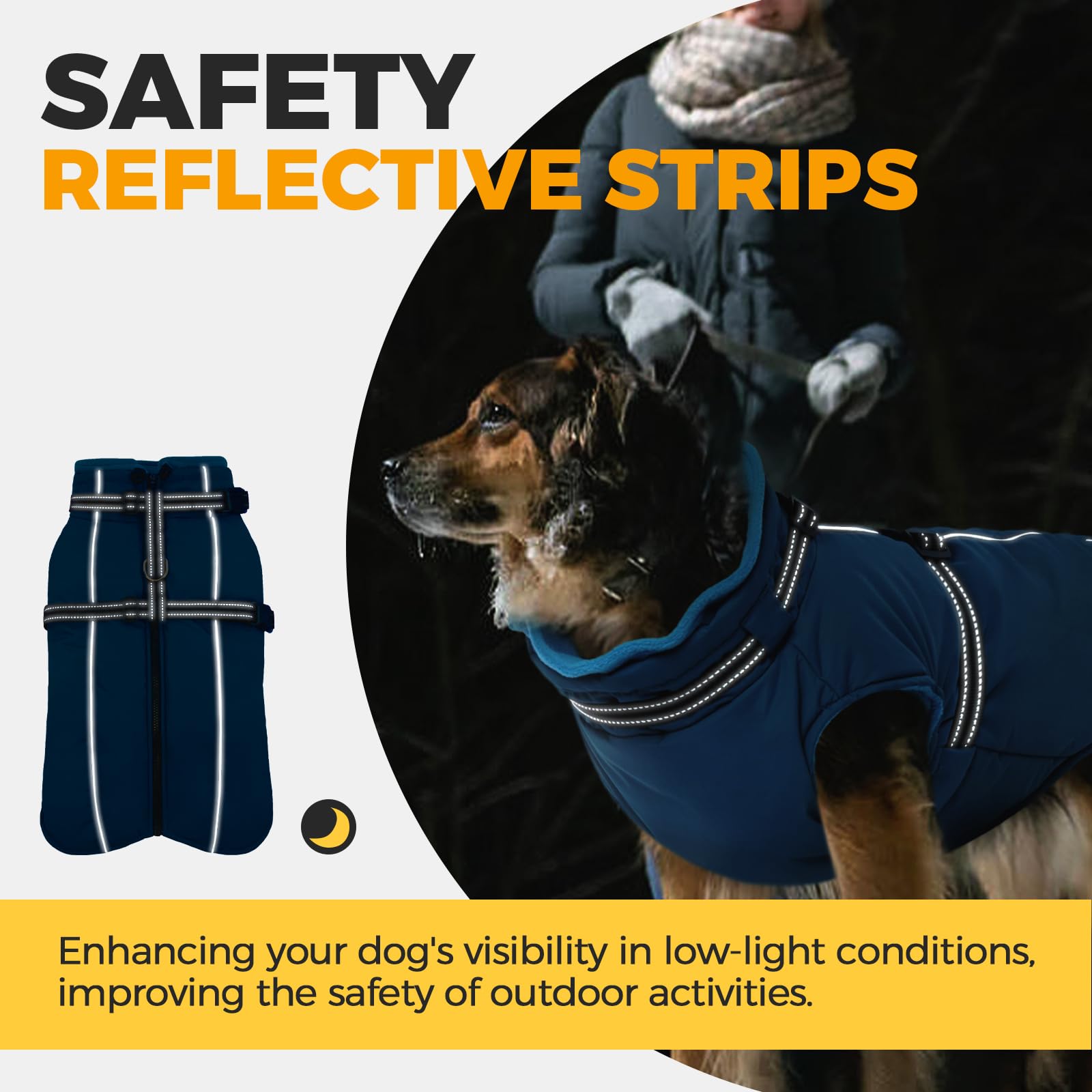 LeLePet coat reflective strips improve night visibility for safety