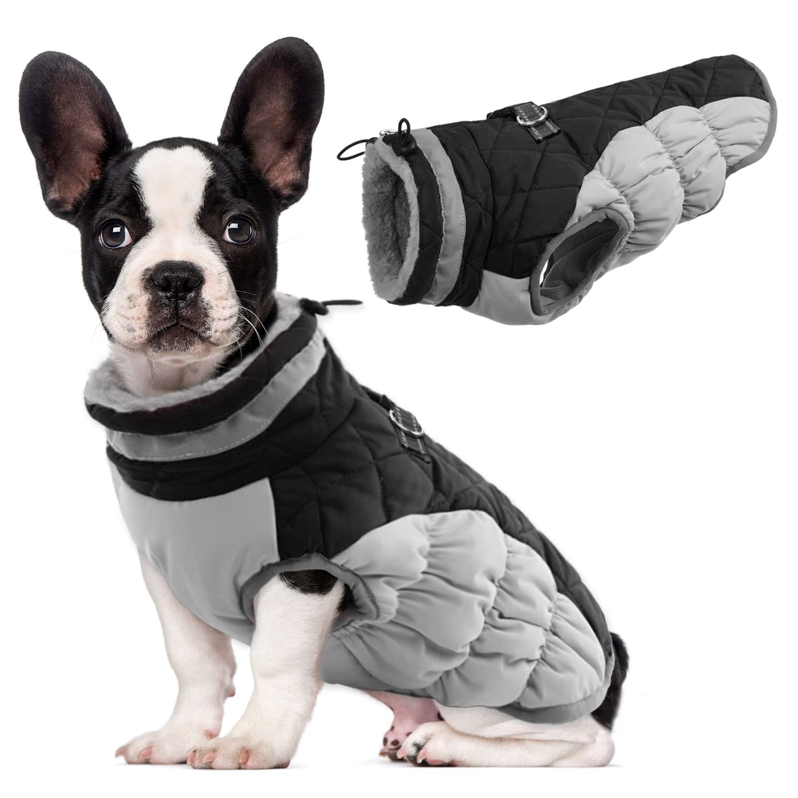 Lelepet dog coat warm waterproof back zip provides dry warmth for walks
