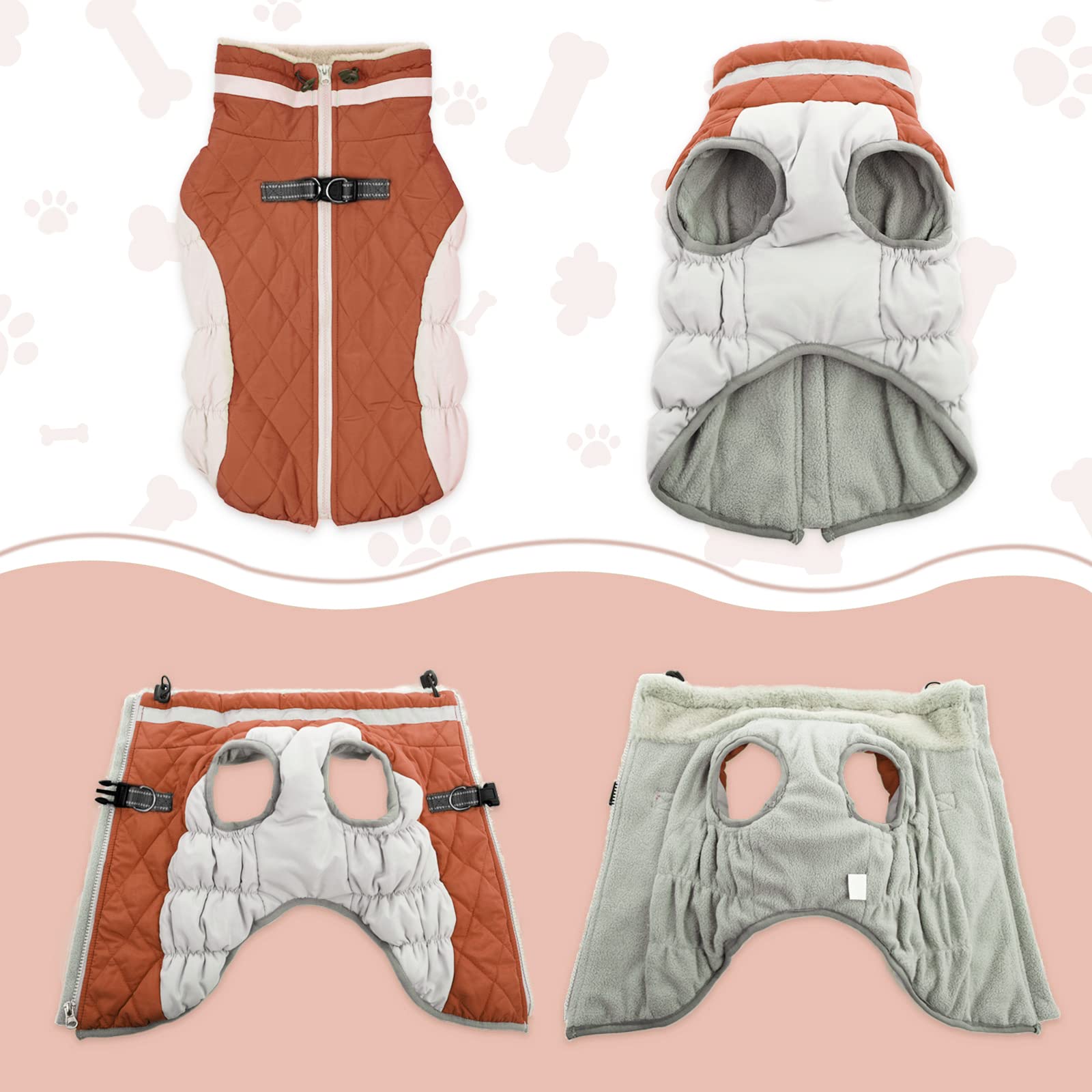 LeLePet dog coat waterproof windproof outer protects during rain and wind