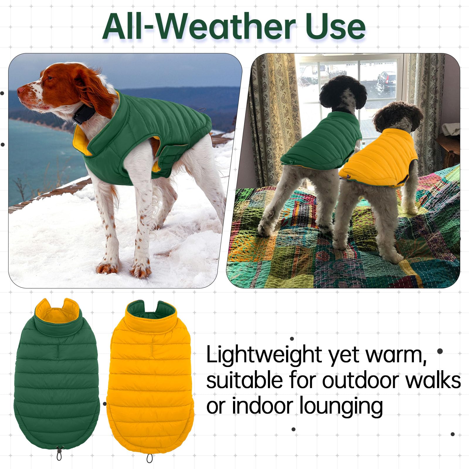 LeLePet puffer vest closeup reveals soft, lightweight insulation
