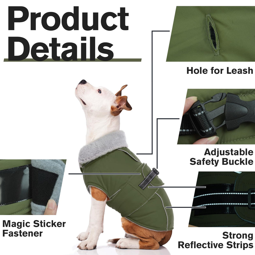 Lelepet Warm Dog Coat fur-collar adds extra warmth and comfort on cold days.