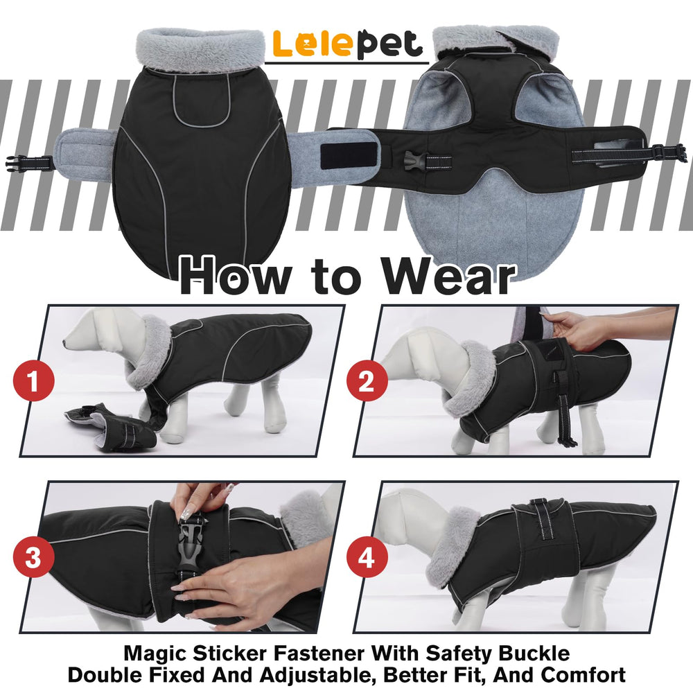 Lelepet Warm Dog Coat fleece lining for cozy warmth