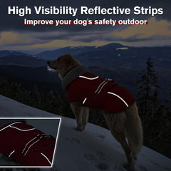 LeLePet Warm Dog Coat side view with adjustable strap and closure