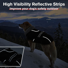 LeLePet Warm Dog Coat reflective strip boosts visibility during night walks for safety.