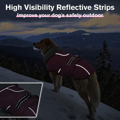 Lelepet warm dog coat reflective strips improve visibility during night walks