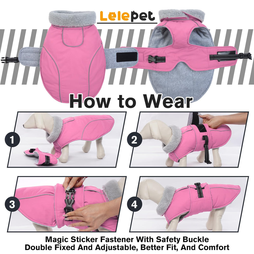 Lelepet warm dog coat waterproof and windproof for outdoor adventures