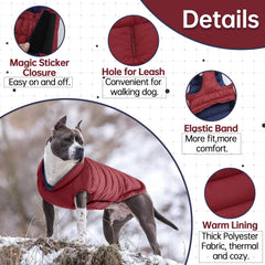 LeLePet waterproof dog coat leash hole closeup for harness attachment