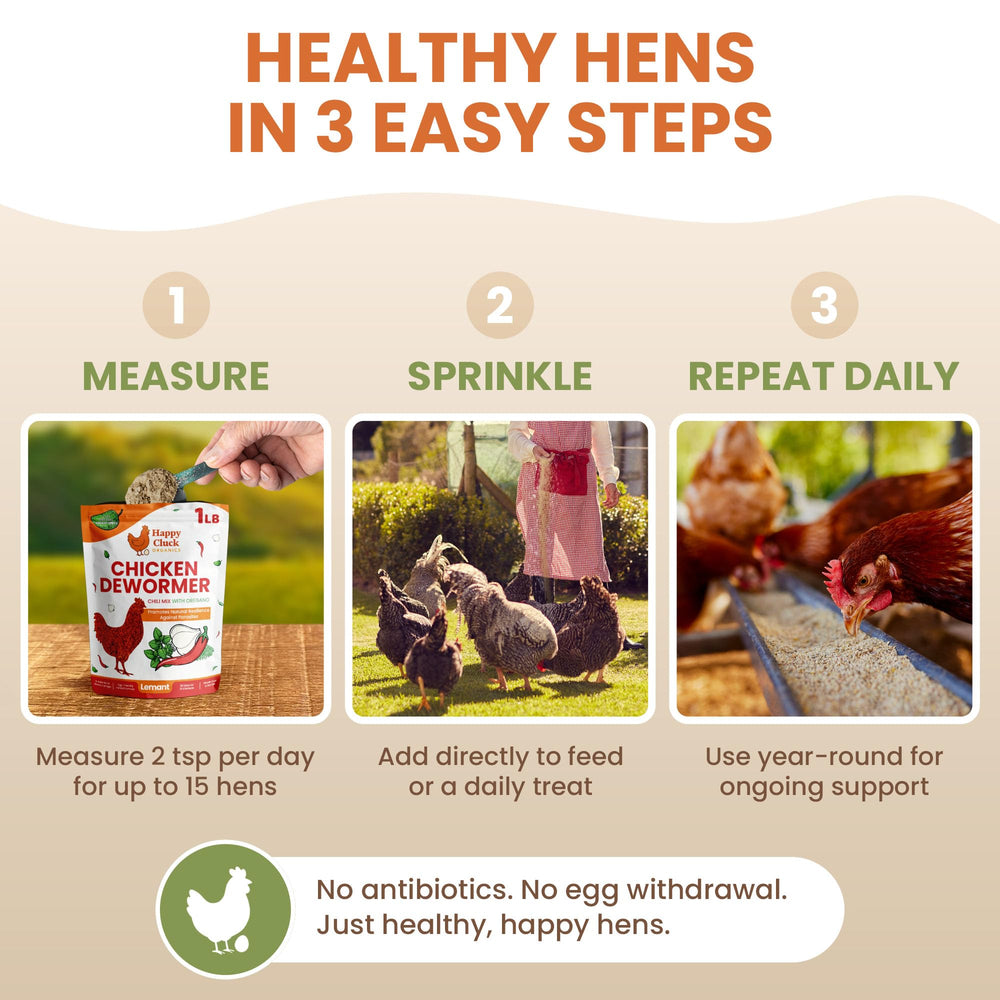 Lemant herbal poultry wormer ingredient highlights natural herbs for healthy parasite management.