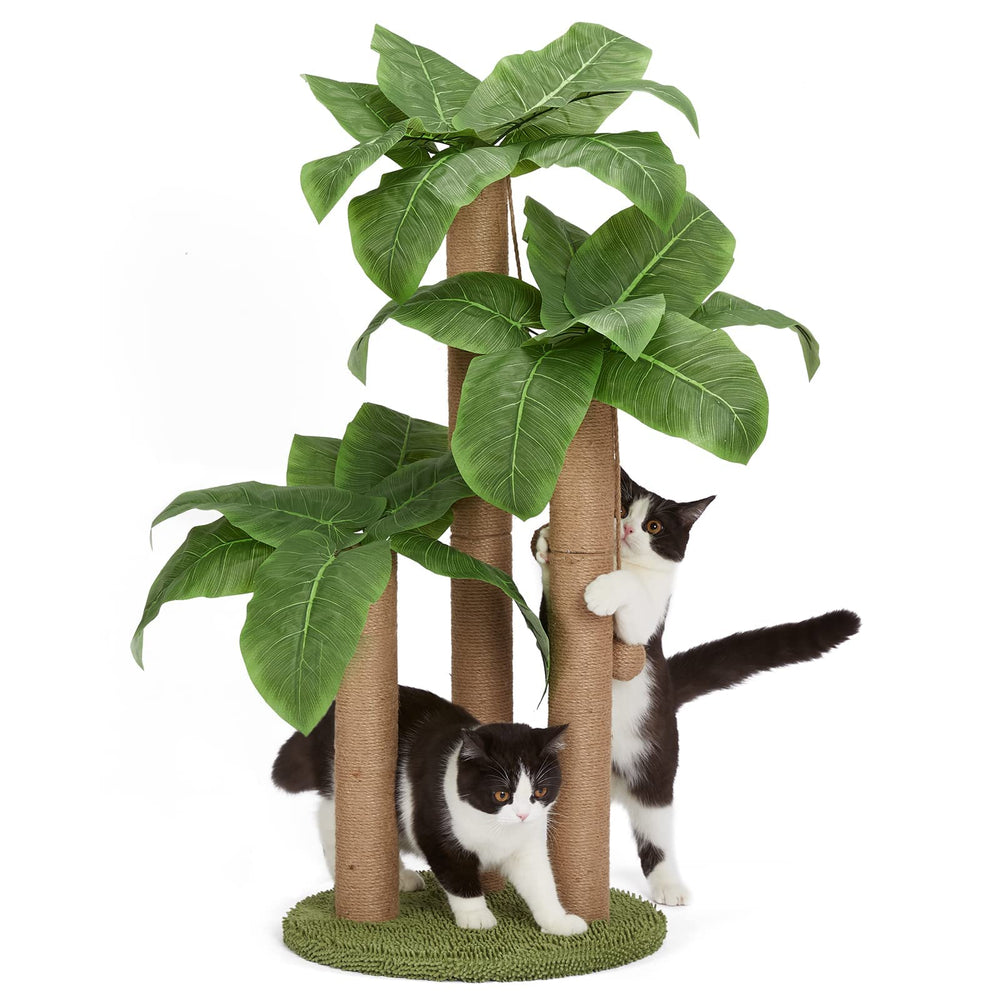 LEMONDA 31.5-inch cat scratching post with 3 poles supports natural scratching and furniture protection.