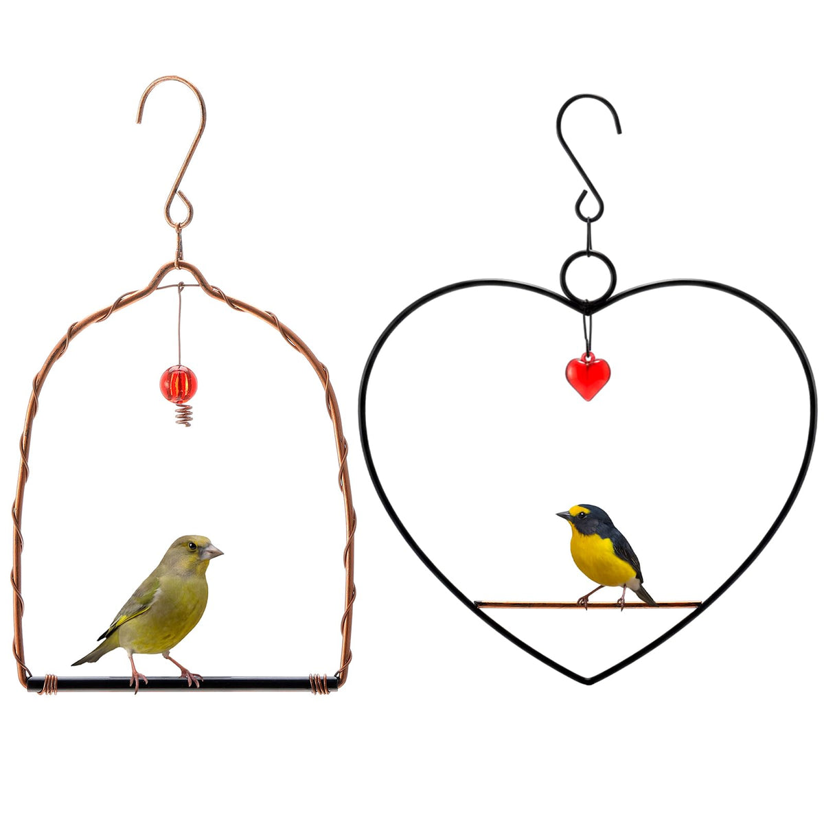 LemonRoad arch hummingbird swing in a durable metal frame for outdoor decor.