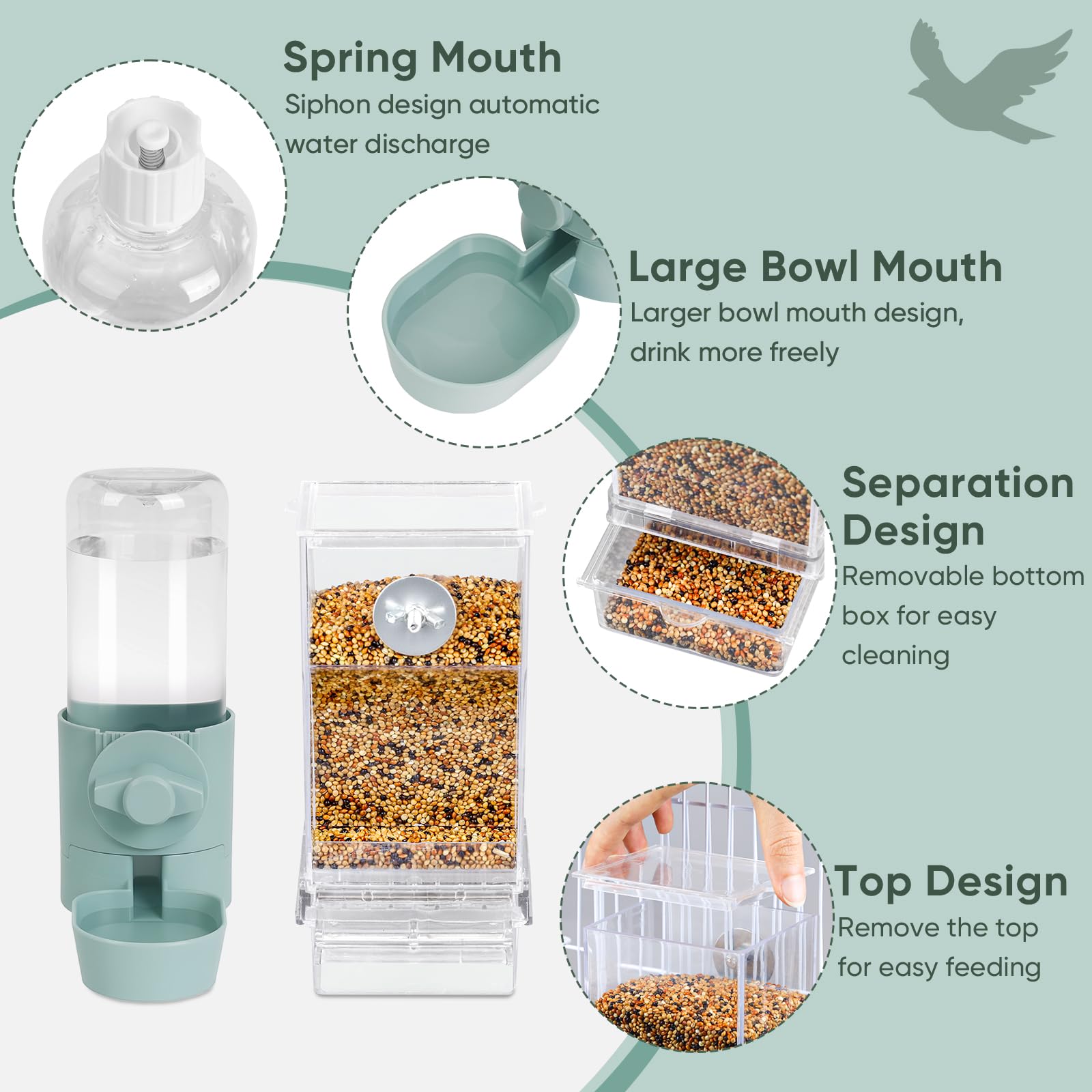 lemtrflo bottom-drawer seed-shell tray captures shells for a tidier cage.