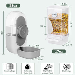Lemtrflo no mess feeder installed inside cage for tidy feeding