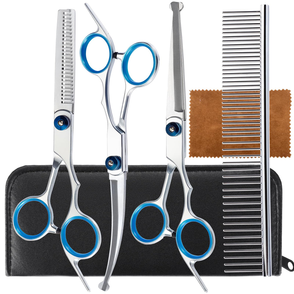 Lengnoyp 5in1 dog grooming scissors set for versatile home pet care and trimming