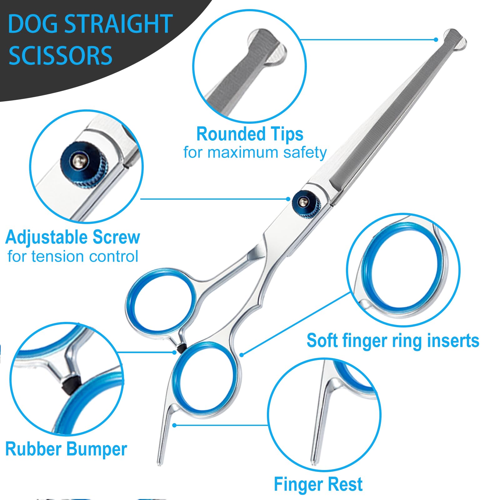 Lengnoyp stainless steel thinning shears durable trimming without pulling fur