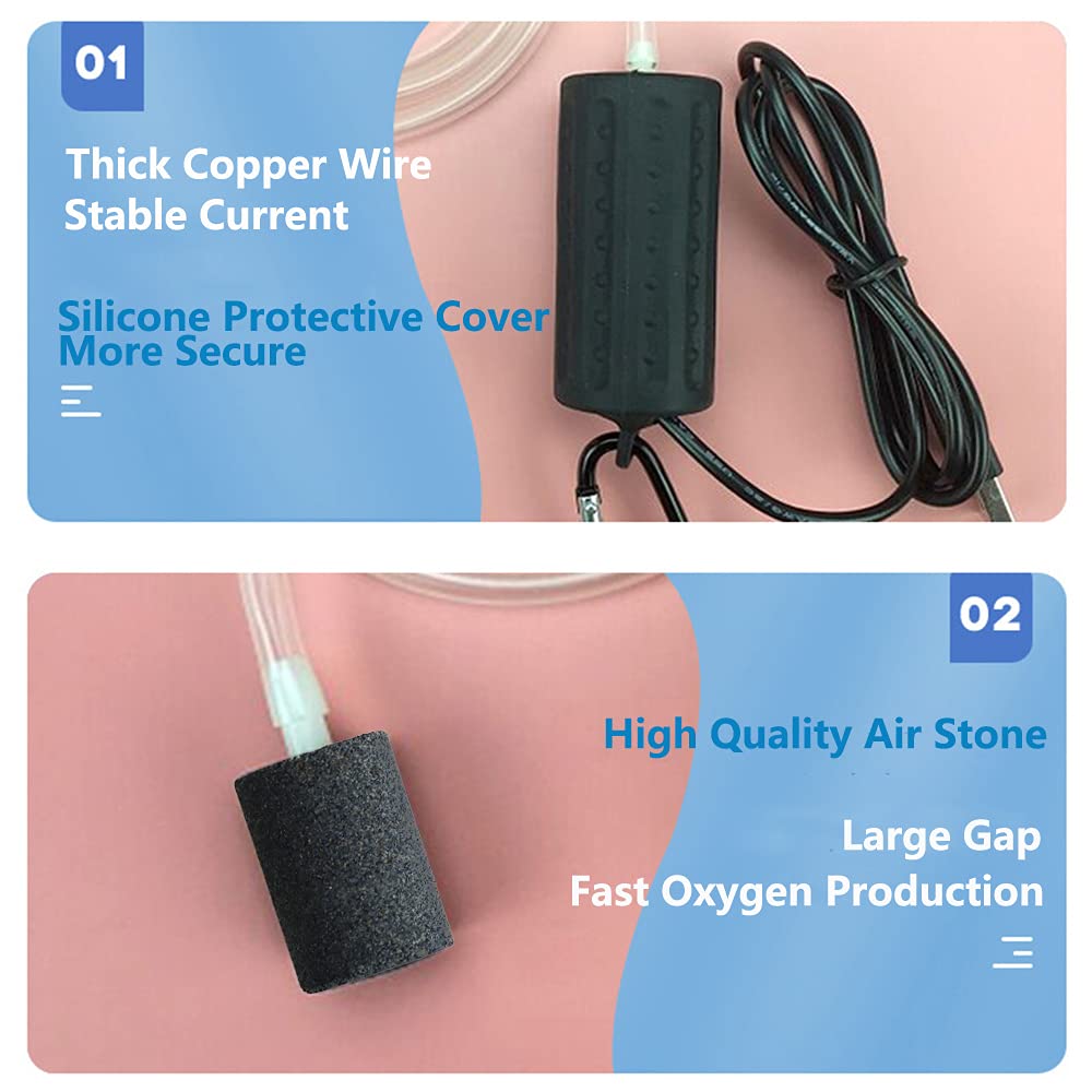 Lenpestia air pump 1W energy-saving design lowers power use during long runs.