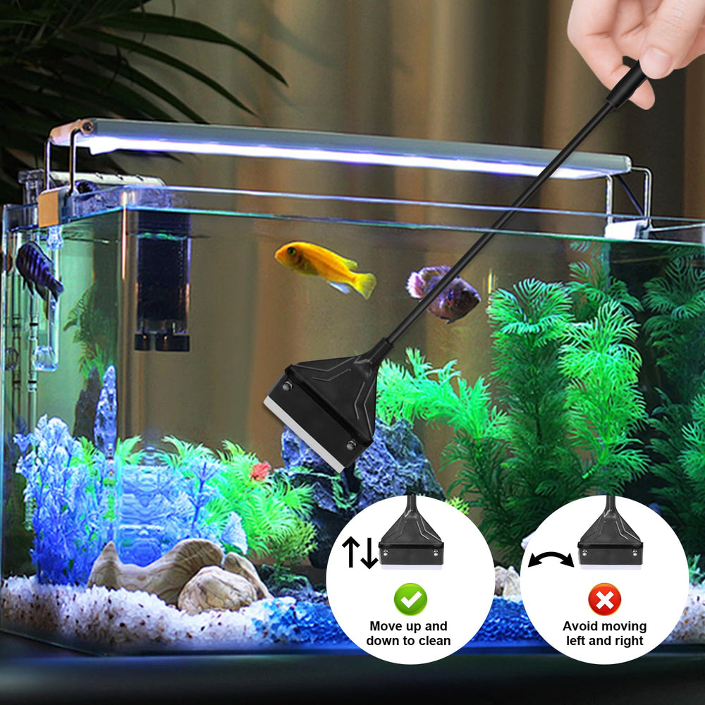 Lenpestia silicone blade for gentle algae removal and sand flattening.