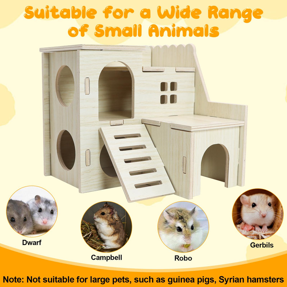 Lenpestia habitat for small pets wooden design suited for dwarf hamsters and mice.