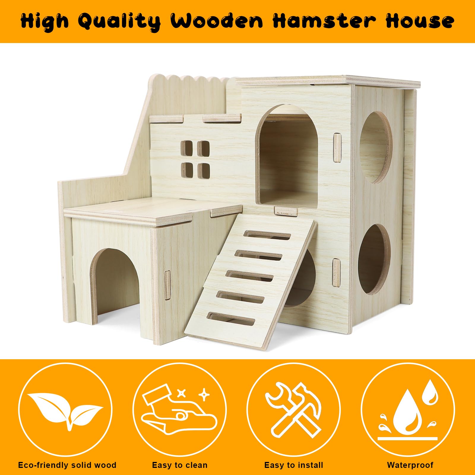 Lenpestia hideaway measures 5.7x6.1x5.28 inches to fit small pets.