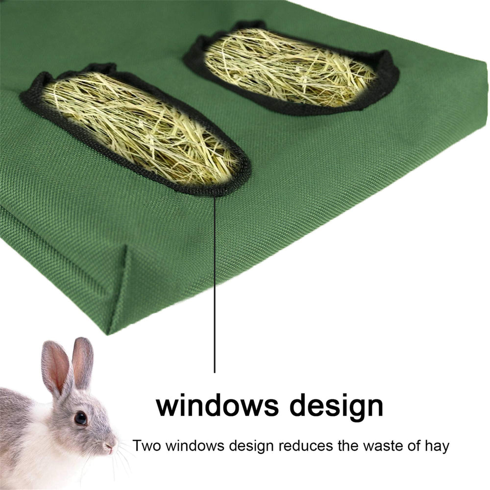 Lenpestia Rabbit Hay Feeder Bag back view highlighting durable 600D Oxford fabric.