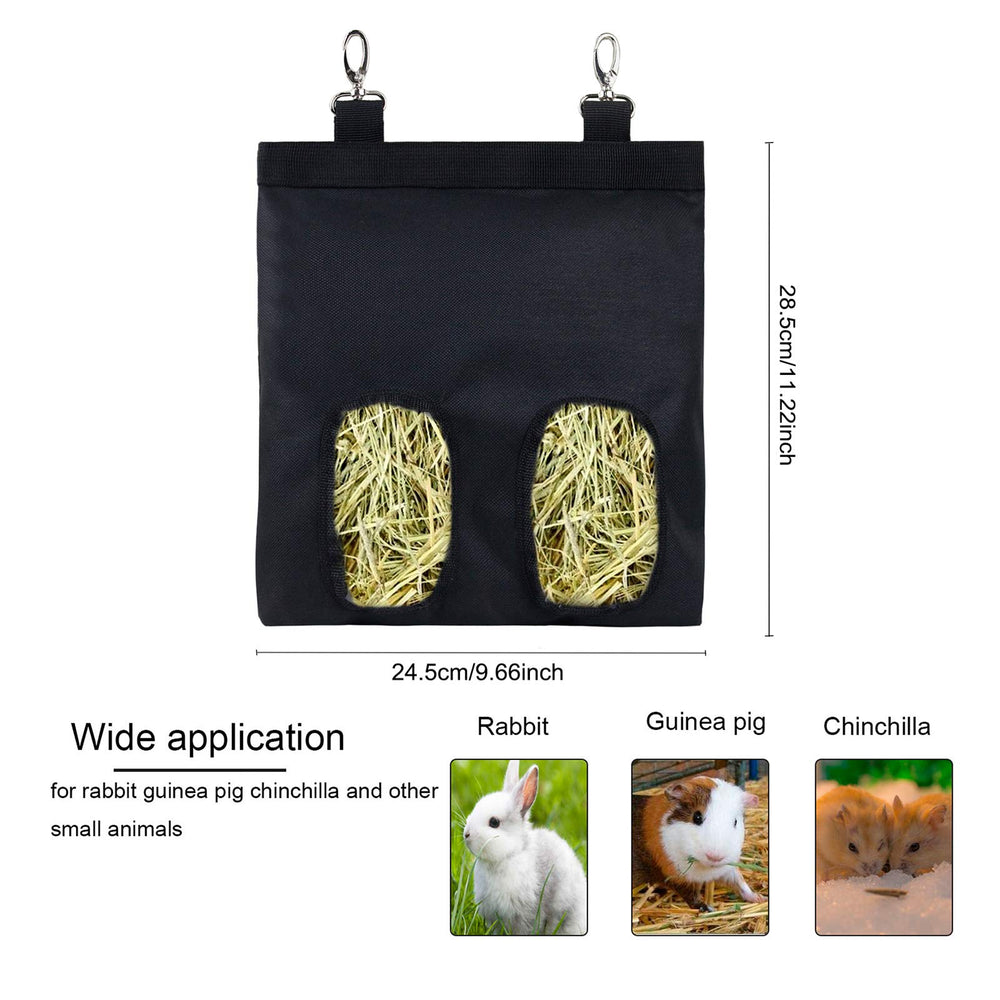 Lenpestia Rabbit Hay Feeder Bag in-cage use for easy access to hay.