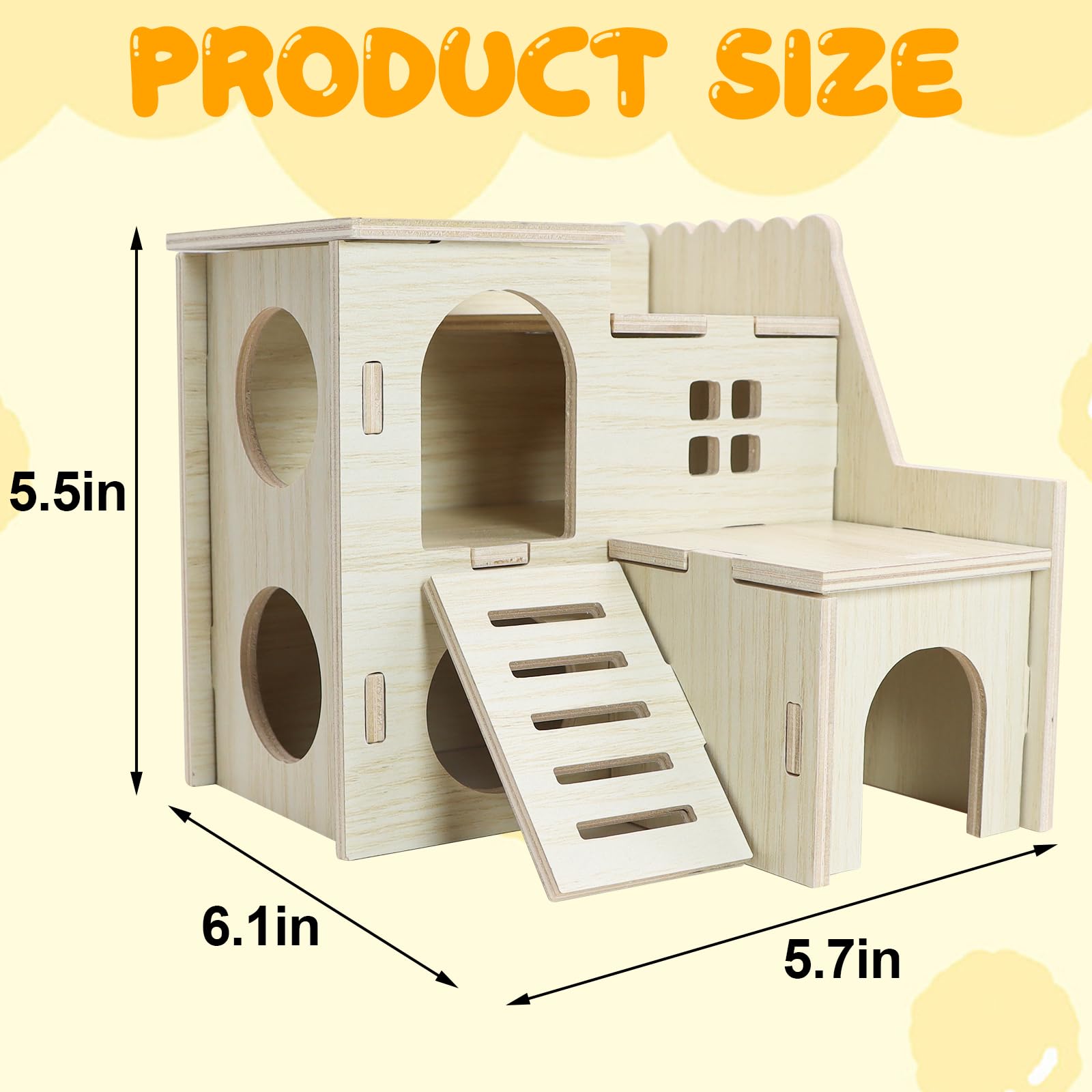 Lenpestia tiny maze wood house showcases natural wood design for safe, breathable habitat.