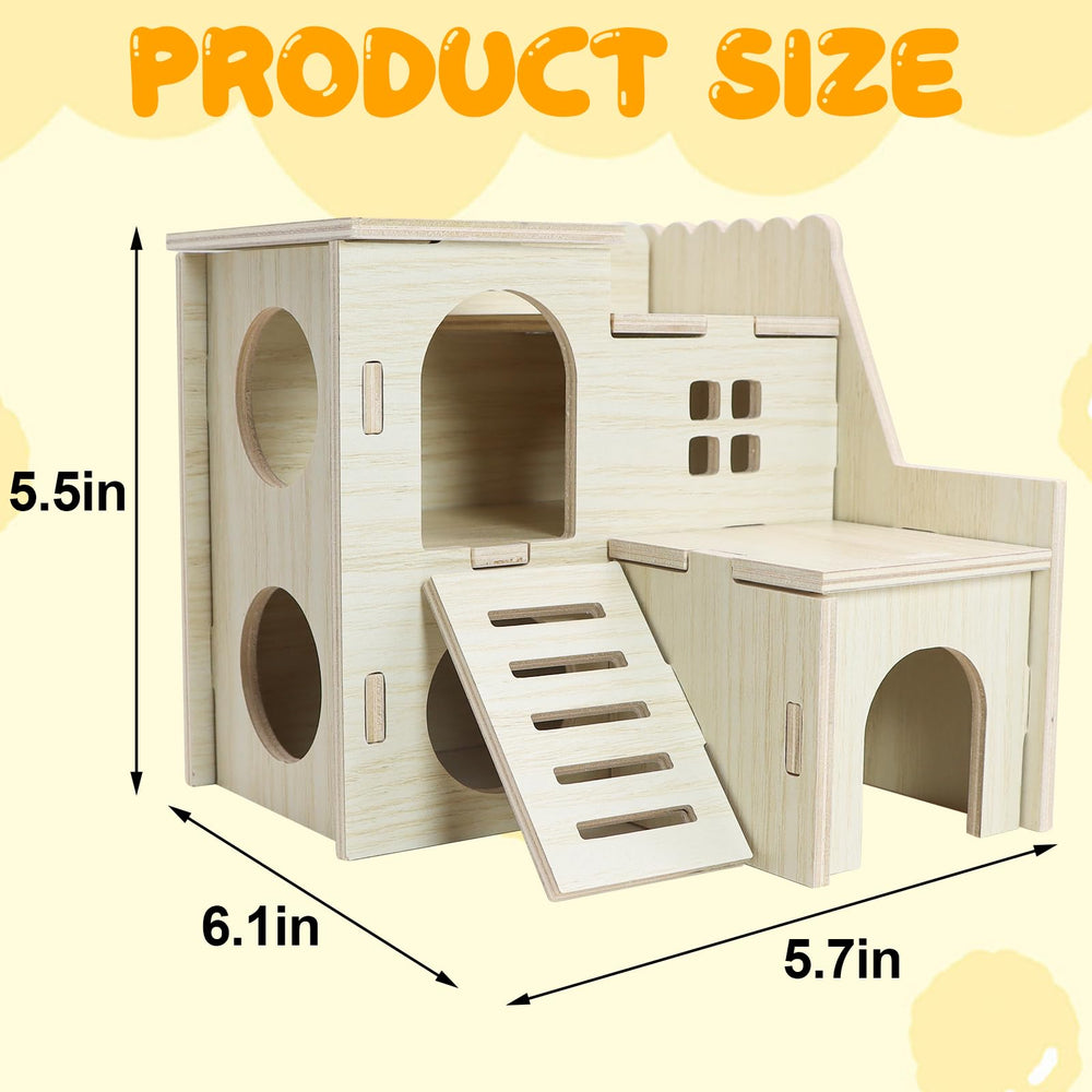 Lenpestia tiny maze wood house showcases natural wood design for safe, breathable habitat.