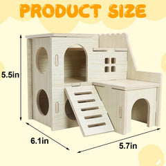Lenpestia tiny maze wood house showcases natural wood design for safe, breathable habitat.