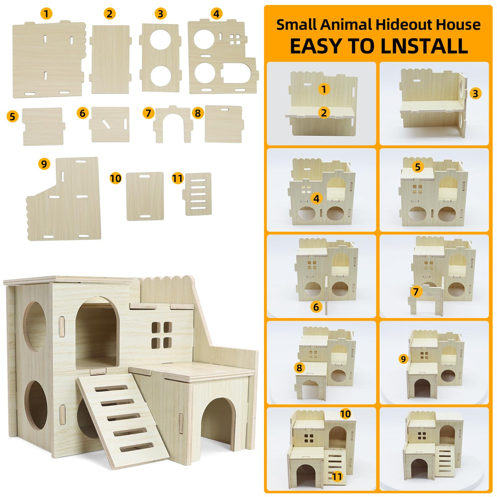 Lenpestia wooden hidehut emphasizes burr-free material and easy cleaning for daily use.