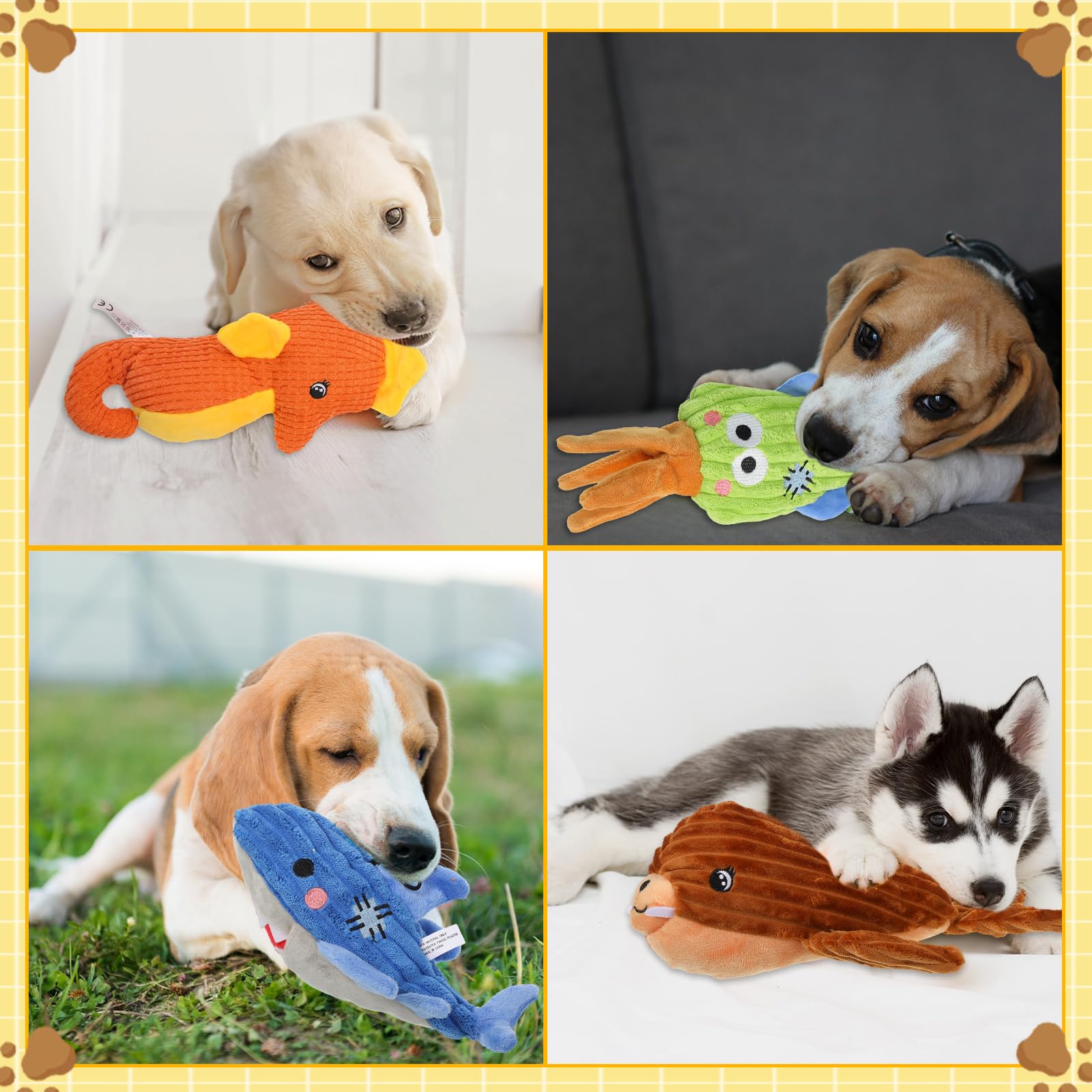 Lenwen soft corduroy dog toy fabric provides gentle chew feel for sensitive gums.