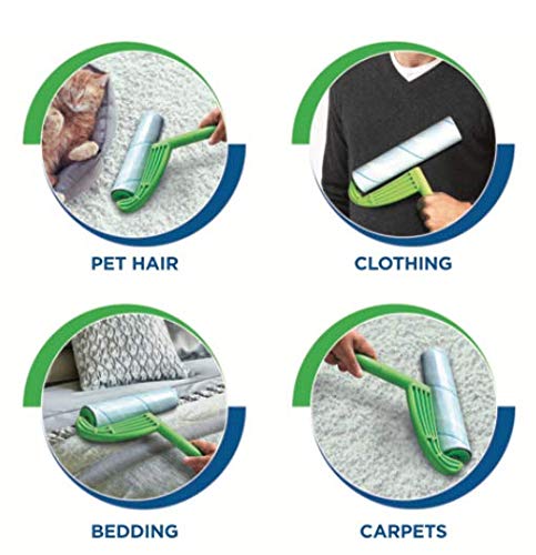 Leo ergonomic long-handle design for comfortable pet-hair removal