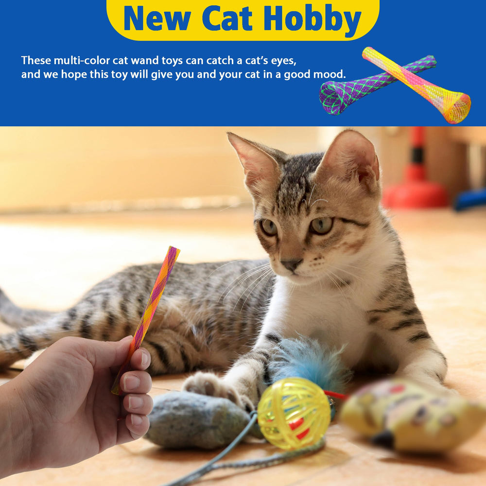 Leoezx Cat Spring Toy multiple-colors emphasizes visual stimulation during interactive sessions.