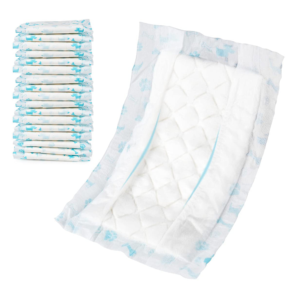 Leopinky dog diaper booster pad packaging highlights a 100-count value for extended care.